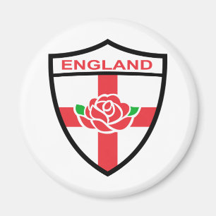 Aimant Rugby Angleterre Anglais Rose Drapeau bouclier