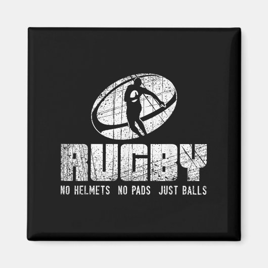 Aimant Rugby No Helmet No Pads Just Shirt - Funny Rugby Q (Devant)
