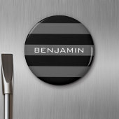 Aimant Rugby noir et gris avec nom personnalisé