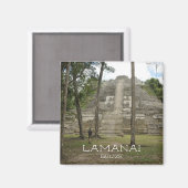 Aimant Ruines mayas à Lamanai, Belize (Recto/Verso)