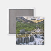 Aimant ruisseau en cascade, parc national des Glaciers, (Recto/Verso)