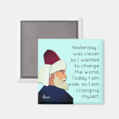 Aimant Rumi cite : Hier j'étais intelligent... (Recto/Verso)