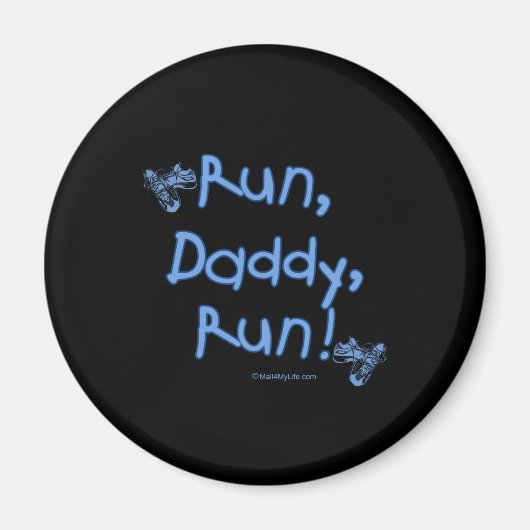 Aimant Run Daddy Run - Bleu (Devant)