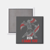 Aimant Run I Dare You Funny Baseball Catcher Graphic Play (Recto/Verso)