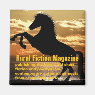 Aimant Rurale Fiction Magazine cheval et coucher de solei