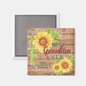 Aimant Russe Meilleure grand-mère jamais floral tournesol (Recto/Verso)
