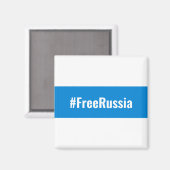 Aimant Russie libre - Anglais - Bleu blanc Drapeau (Recto/Verso)