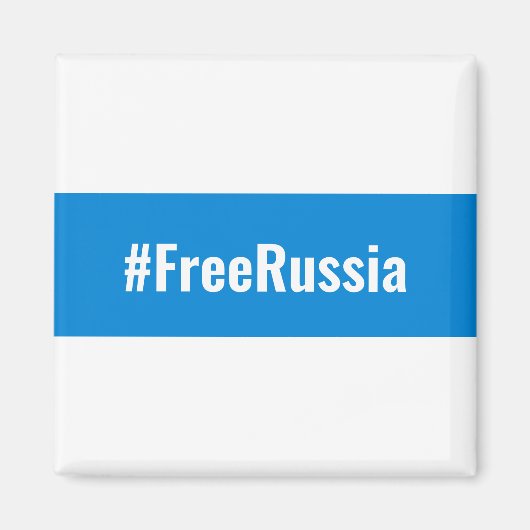 Aimant Russie libre - Anglais - Bleu blanc Drapeau (Devant)