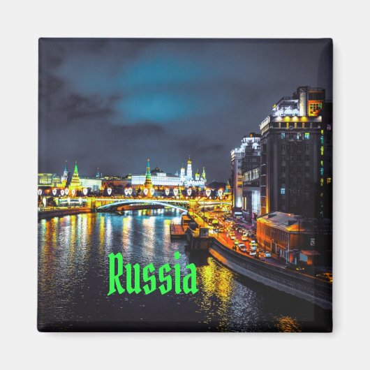 Aimant Russie ou Fédération de Russie Moscou la nuit (Devant)