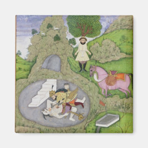 Aimant Rustam tuant le démon blanc, illustration de