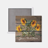 Aimant Rustic Barn Wood Sunflower (Recto/Verso)