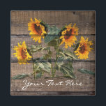 Aimant Rustic Barn Wood Sunflower<br><div class="desc">rustique</div>