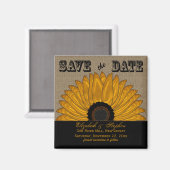 Aimant Rustic Country Burlap Look Tournesol Enregistrer l (Recto/Verso)