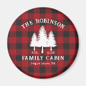 Aimant Rustic Country Family Cabine Tree Red Buffalo Plai (Devant)