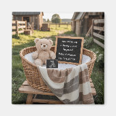 Aimant Rustic country Farm House Pregnancy Announcement  (Devant)