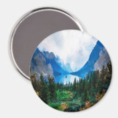 Aimant Rustic Country Mountains Nature Pittoresque (Recto/Verso)