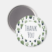 Aimant Rustic Dark Green Cactus Desert Motif Merci (Recto/Verso)