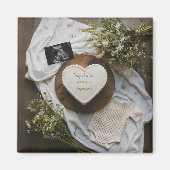 Aimant Rustic editable pregnancy announcement keepsake  (Devant)