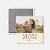 Aimant Rustic Established Mom Name Year Gift (Recto/Verso)