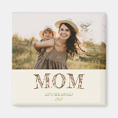 Aimant Rustic Established Mom Name Year Gift (Devant)