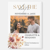 Aimant Rustic Fall Sauvegarder Le Mariage Date (Recto)