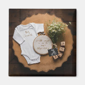 Aimant Rustic farmhouse Pregnancy Announcement keepsake  (Devant)