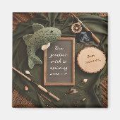 Aimant Rustic Fishing Pregnancy Announcement keepsake (Devant)