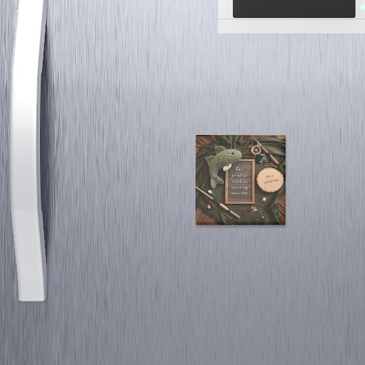 Aimant Rustic Fishing Pregnancy Announcement keepsake