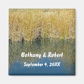 Aimant Rustic Lake Grass Reflet Mariage extérieur (Devant)