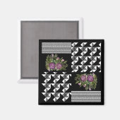 Aimant Rustic, patchwork, rose (Recto/Verso)