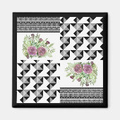Aimant Rustic, patchwork, rose (Devant)