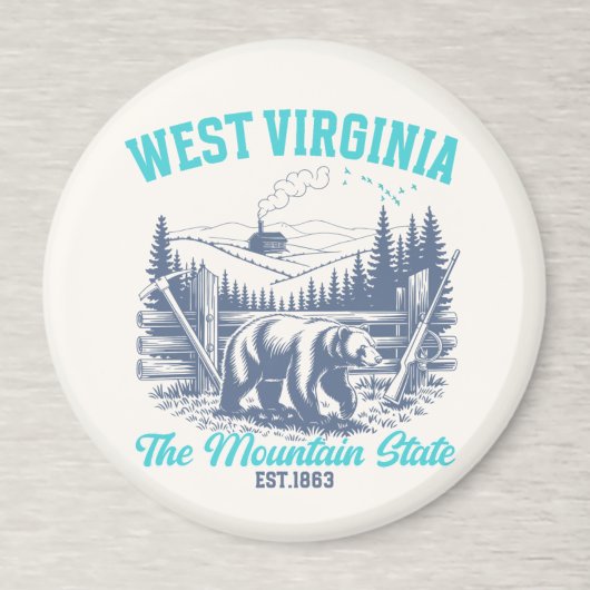 Aimant Rustic West Virginia Nature Scene with Bear