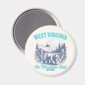 Aimant Rustic West Virginia Nature Scene with Bear (Recto/Verso)