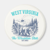 Aimant Rustic West Virginia Nature Scene with Bear (Devant)