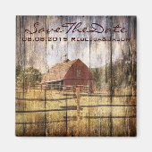 Aimant rustique automne ouest pays rouge grange mariage (Devant)