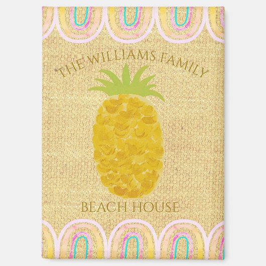 Aimant Rustique Bohème Ananas (Recto)