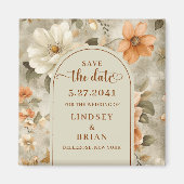 Aimant Rustique Bohème Orange Brûlé Ivoire Olive Enregist (Devant)