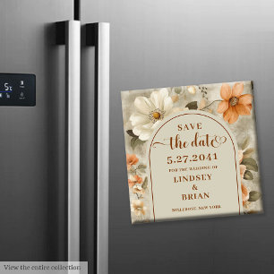 Aimant Rustique Bohème Orange Brûlé Ivoire Olive Éphéméri