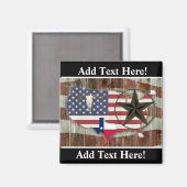 Aimant Rustique Texas Lone Star Texas Long Horn (Recto/Verso)