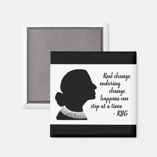 Aimant Ruth Bader Ginsberg Silhouette Changer de devis Ma (Recto/Verso)