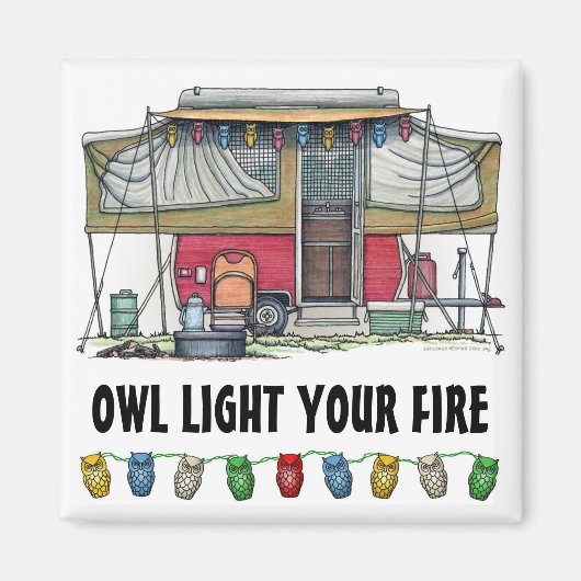 Aimant RV Cute Popup Camper Travel Trailer (Devant)