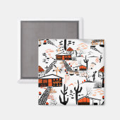 Aimant Sable sans transparence paysage de sable maisons n (Recto/Verso)