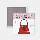 Aimant Sac à main rouge de vacances - Glamour (Recto/Verso)