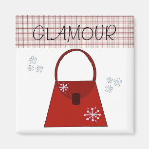 Aimant Sac à main rouge de vacances - Glamour