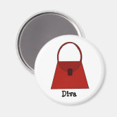 Aimant Sac à main rouge - Diva (Recto/Verso)
