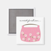 Aimant Sac floral rose (Recto/Verso)