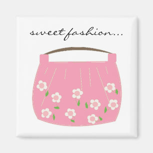 Aimant Sac floral rose