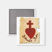 Aimant Sacré-Coeur Vendée-Dieu, le Roi catholique (Recto/Verso)