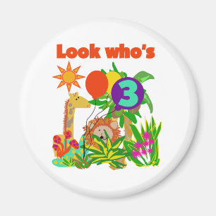 Aimant Safari 3ème anniversaire Tshirts et cadeaux