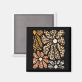 Aimant Safari Floral Boho Fleurs Animaux Mignons Filles (Recto/Verso)